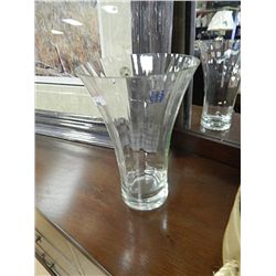 LARGE HAND BLOWN CRYSTAL  VASE - CHIPPED