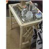 Image 2 : GLASS TOP RATTAN END TABLE - 2 TOTAL