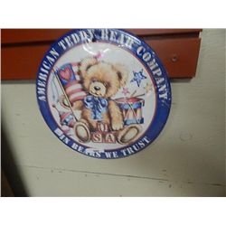 METAL SIGN - ROUND - AMERICA TEDDY BEAR CO.