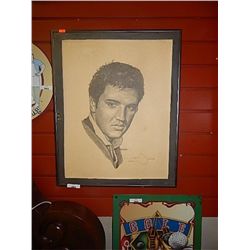 ELVIS ORIGINAL SKETCH - SIGNED AND DATED