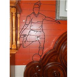 WROUGHT IRON WALL HANGING - SOCCER PLAYER