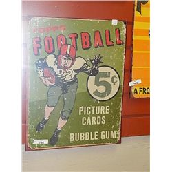 VINTAGE METAL FOOTBALL SIGN