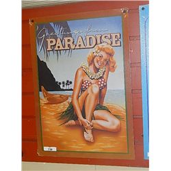 METAL SIGN - GREETINGS FROM PARADISE