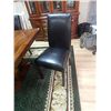 Image 1 : LEATHER PARSON DINING CHAIRS - BLACK - NEW - 6 X BID