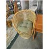 Image 1 : WICKER BUCKET CHAIR WITH CUSHION