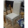 Image 1 : DINING CHAIR - WHITE UPHOLSTERED PARSON CHAIR - 2 X BID