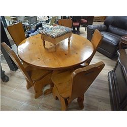 KNOTTY PINE ARTS & CRAFT DINING TABLE SET - 6PC