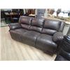 Image 1 : SOFA - DARK BROWN FABRIC - RECLINING - NEW
