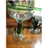 Image 4 : MARGARITA HAND BLOWN CACTUS GLASSES (4) & CACTUS JUG