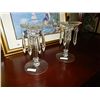 Image 1 : VINTAGE CANDLE HOLDERS - CRYSTAL TEAR DROPS - 2 MISSING