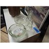 Image 2 : VINTAGE GLASS ASHTRAYS(2)& MILK BOTTLES(2) AND BOTTLE = 5 PC TOTAL