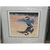 Image 1 : FRAMED LIMITED EDITION PRINT "EVENING REFLECTIONS - TRUMPETER SWAN - RON PARKER - APPROX. GALLERY VA