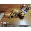 Image 1 : INTICATELY CARVED TEAK DRAGON WITH BABY