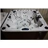 Image 2 : CAL SPAS 8' HOT TUB WITH STERLING SILVER  INTERIOR AND SMOKE  EXTERIOR. COMES WITH: 80 JETS,