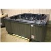 Image 1 : CAL SPAS 8' HOT TUB WITH BLUE GALAXY INTERIOR AND MIST  EXTERIOR. COMES WITH 50 JETS,