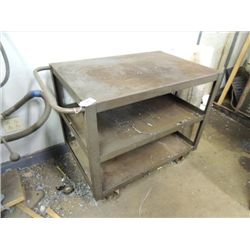 METAL 3 SHELF SHOP ROLLER CART