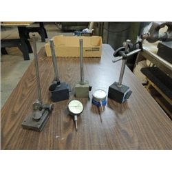 LOT 4 MAGNETIC LATHE TOOL STANDS