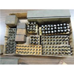 LOT 9 SETS OF STEEL LETTER STAMPS VARIOUS SIZES