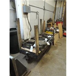 LOT 2 VINTAGE WOOD & IRON SHOP ROLLER CARTS