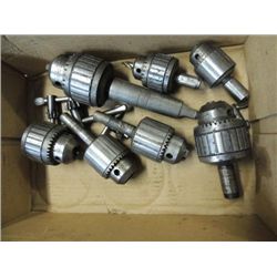 LOT 7 INDUSTRIAL SHOP ASSORTED DRILL CHUCKS & KEYS