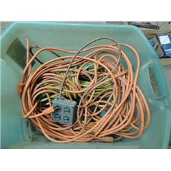 LOT 3 50' EXTENSION CORDS IN TUB.