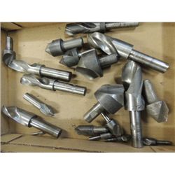BOX LOT VARIOUS SIZE OF DRILL BITS & COUNTER SINKS
