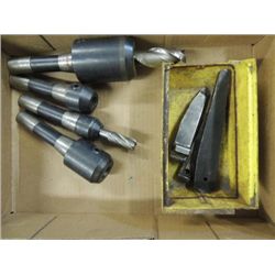 LOT 7 INDUSTRIAL SHOP LATHE TOOL HOLDERS & KEYS