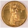 Image 1 : 1907 $20.00 HIGH RELIEF St. GAUDENS GOLD!  AU-58  FLAT RIM VARIETY,