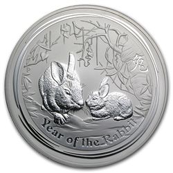 2011 1 Kilo (32.15 oz) Silver Australian Year of the Ra