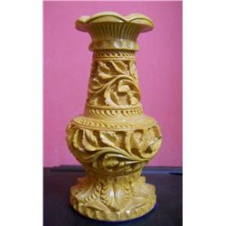 Hand Carved Wooden Flower Pot (6 inches)