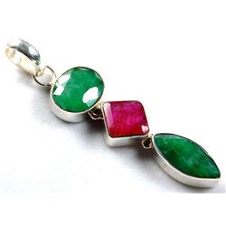 6.9g Pandent of Ruby and Emerald Sterling Silver