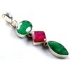 Image 1 : 6.9g Pandent of Ruby and Emerald Sterling Silver