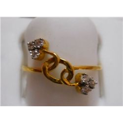 Ring of Diamond 0.12 Ctw in 2.15g 18kt Yellow Gold