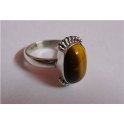 4.950g Tiger Gemstone Ring Sterling Silver