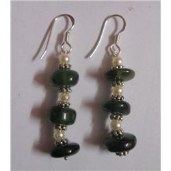 5.970g Earring of Tourmaline and Pearl Sterling Silver