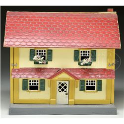 MID-SIZE HALF SCALE SCHOENHUT HOUSE WITH FURNITURE.