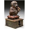 Image 1 : ANIMATED PAPIER MACHE MONKEY ON PLATFORM.