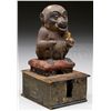 Image 3 : ANIMATED PAPIER MACHE MONKEY ON PLATFORM.