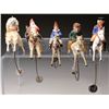 Image 1 : FIVE GERMAN PAPIER MACHE HORSES WITH RIDERS BALANCE TOYS.