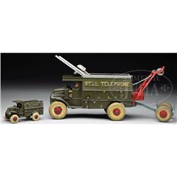 PAIR OF HUBLEY BELL TELEPHONE TRUCKS.
