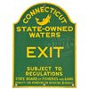 Image 1 : CONNECTICUT FISH AND GAME PORCELAIN SIGN.