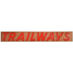 TRAILWAYS BUS LINE SIGN.