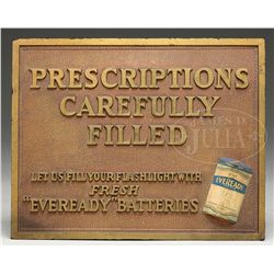 EVEREADY BATTERIES PHARMACY SIGN.