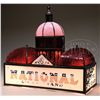 Image 2 : NATIONAL CIGAR STAND STAINED GLASS HANGING POOL TABLE LIGHT.