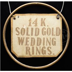IRON JEWELER'S TRADE SIGN FOR WEDDING RINGS.