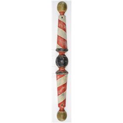 BARBER SHOP WOOD BARBER POLE TRADE SIGN.