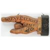 Image 1 : "GYPSY PALMIST" CARVED WOOD POINTING HAND TRADE SIGN.