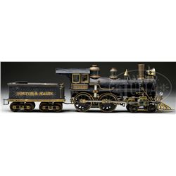 INCREDIBLE MACHINIST MODEL OF A LATE 19TH CENTURY BOSTON & MAINE LOCOMOTIVE AND TENDER.