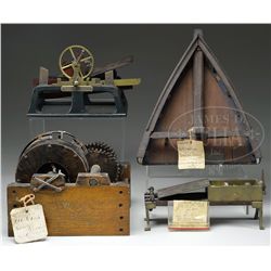 LOT OF 4 MISCELLANEOUS PATENT MODELS.