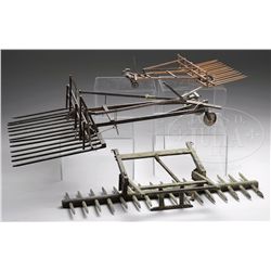 LOT OF 3 SALESMAN SAMPLE HAY LOADERS.